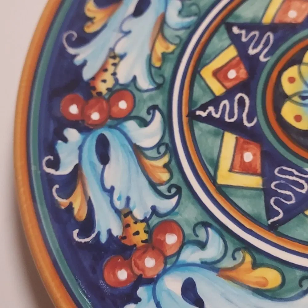 Dip A Mano Italian Handpainted Salad Dessert Decorative Plates Set Of 2 Vintage